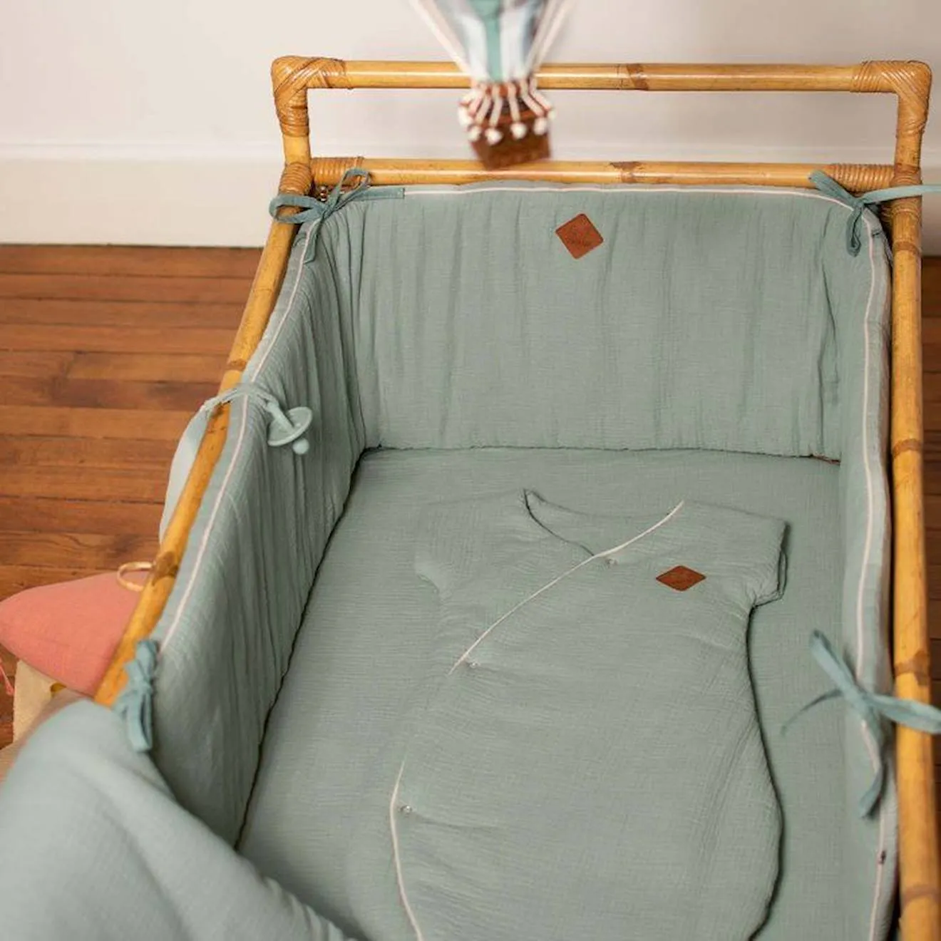 Tour de lit universel en gaze de coton - SEVIRA KIDS - Jeanne Beige - Mixte - 30 cm x 210 cm beige - Sevira Kids