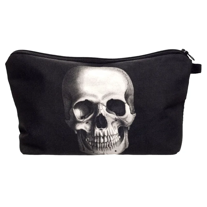 Trousse à maquillage tête de mort