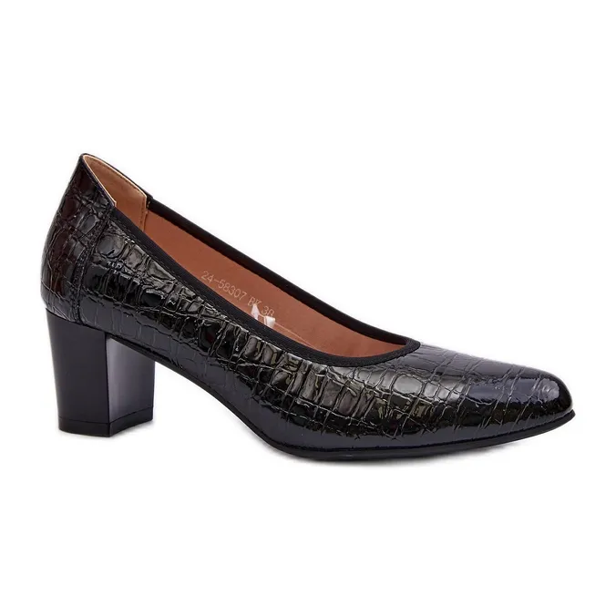 Vinceza Escarpins vernis avec gaufrage Zinnia noir le noir